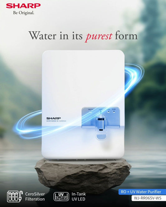 SHARP RO + UV Water Purifier | 7-Stage Purification & CeroSilver Technology | 7 Litre Storage | WJ-RR065V-WS