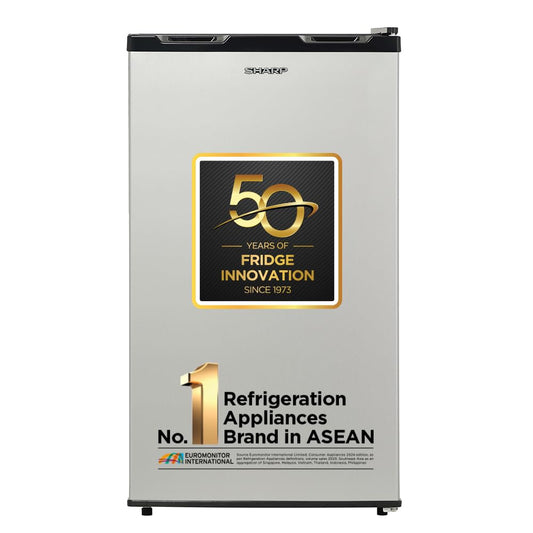 SHARP 92L Mini Single-Door Refrigerator | Toughened Glass Shelves | Japan 7-Shield Protection | SJ-MRW101N2