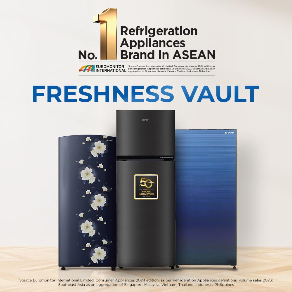 SHARP 92L Mini Single-Door Refrigerator | Toughened Glass Shelves | Japan 7-Shield Protection | SJ-MRW101N2