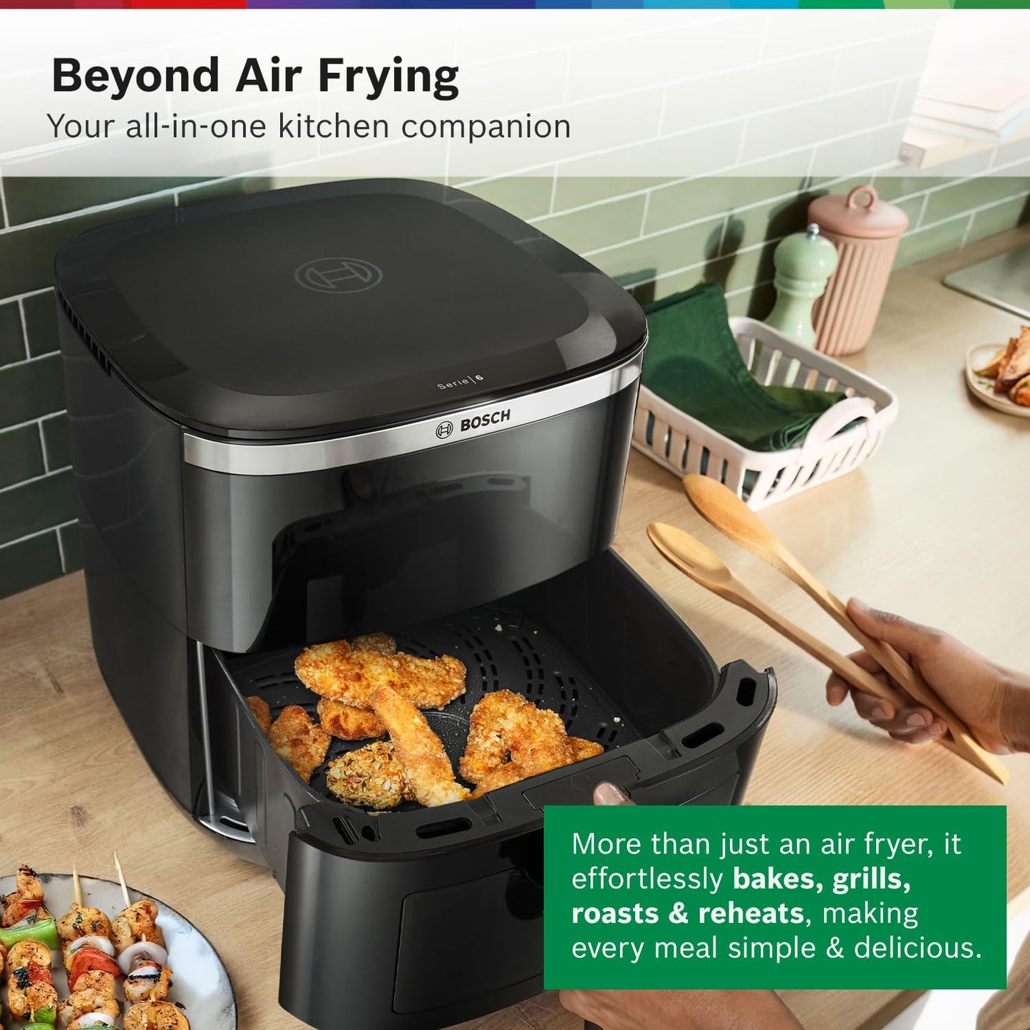 Bosch CrispMaxx 7.2L Air Fryer | Baking Tray | Digital Touch Controls | 8 Functions | Illuminated Window | Shake Alarm | MAF671B5IN