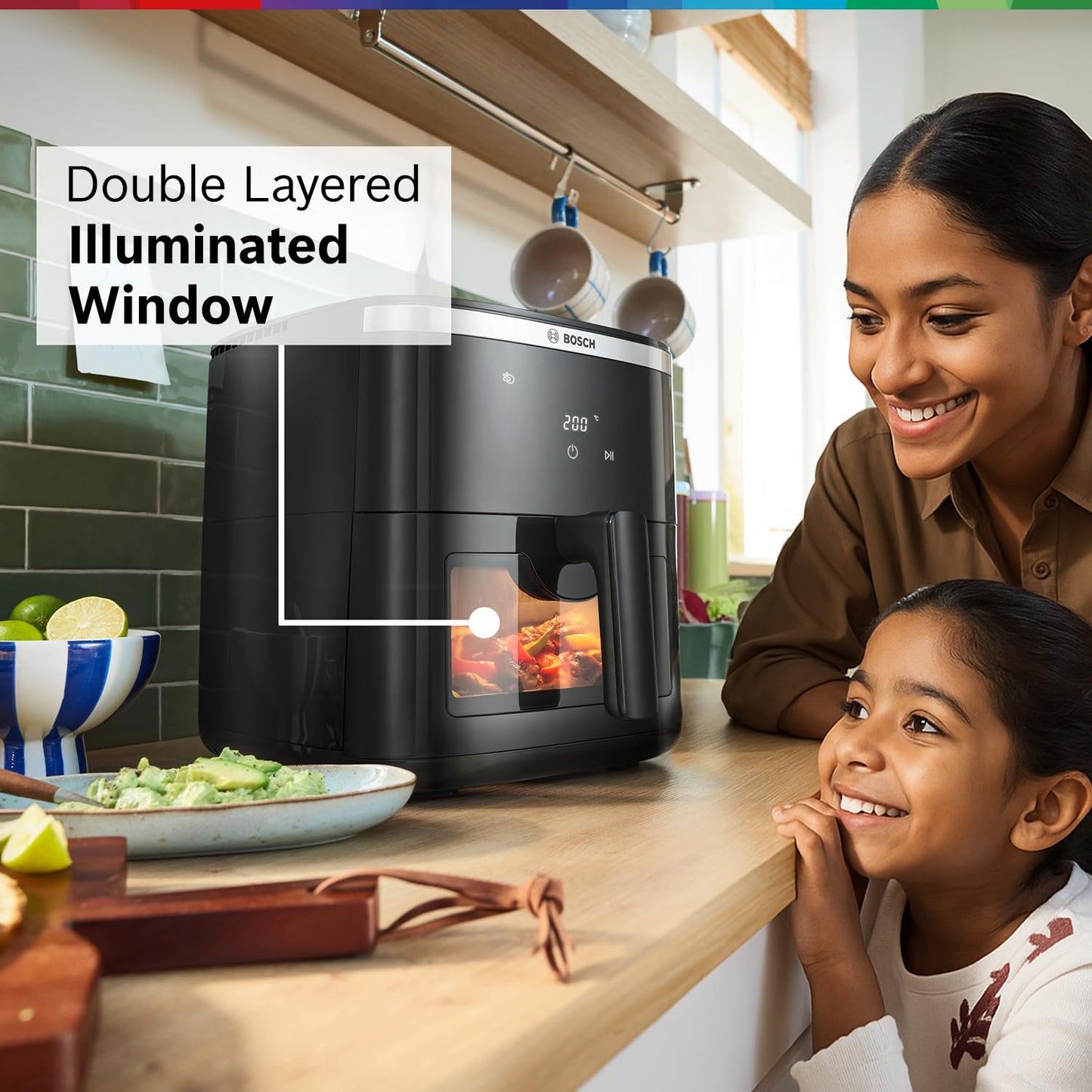 Bosch CrispMaxx 7.2L Air Fryer | Baking Tray | Digital Touch Controls | 8 Functions | Illuminated Window | Shake Alarm | MAF671B5IN
