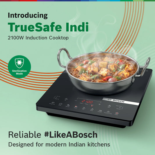Bosch 2100W TrueSafe Indi Induction Cooktop | Touch Panel, Ceramic Surface | German Quality