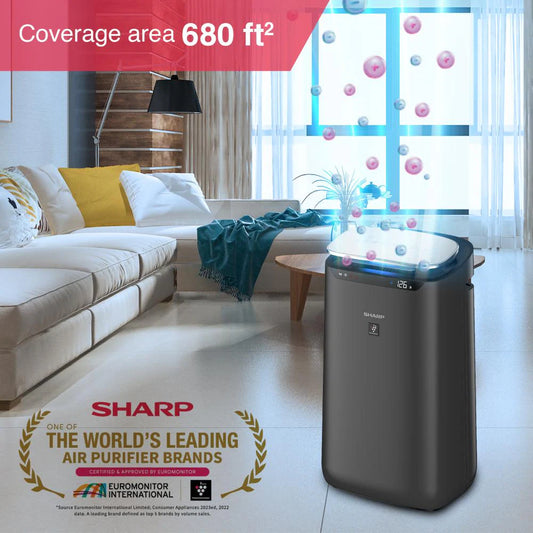 SHARP Air Purifier with Plasmacluster & WiFi | Removes 99.97% Pollutants - Bacteria, Virus, Mold, VOCs | PM2.5 Indicator | 4-Stage Filter | Japan Tech | 680 ft² | FX‑J80M‑H