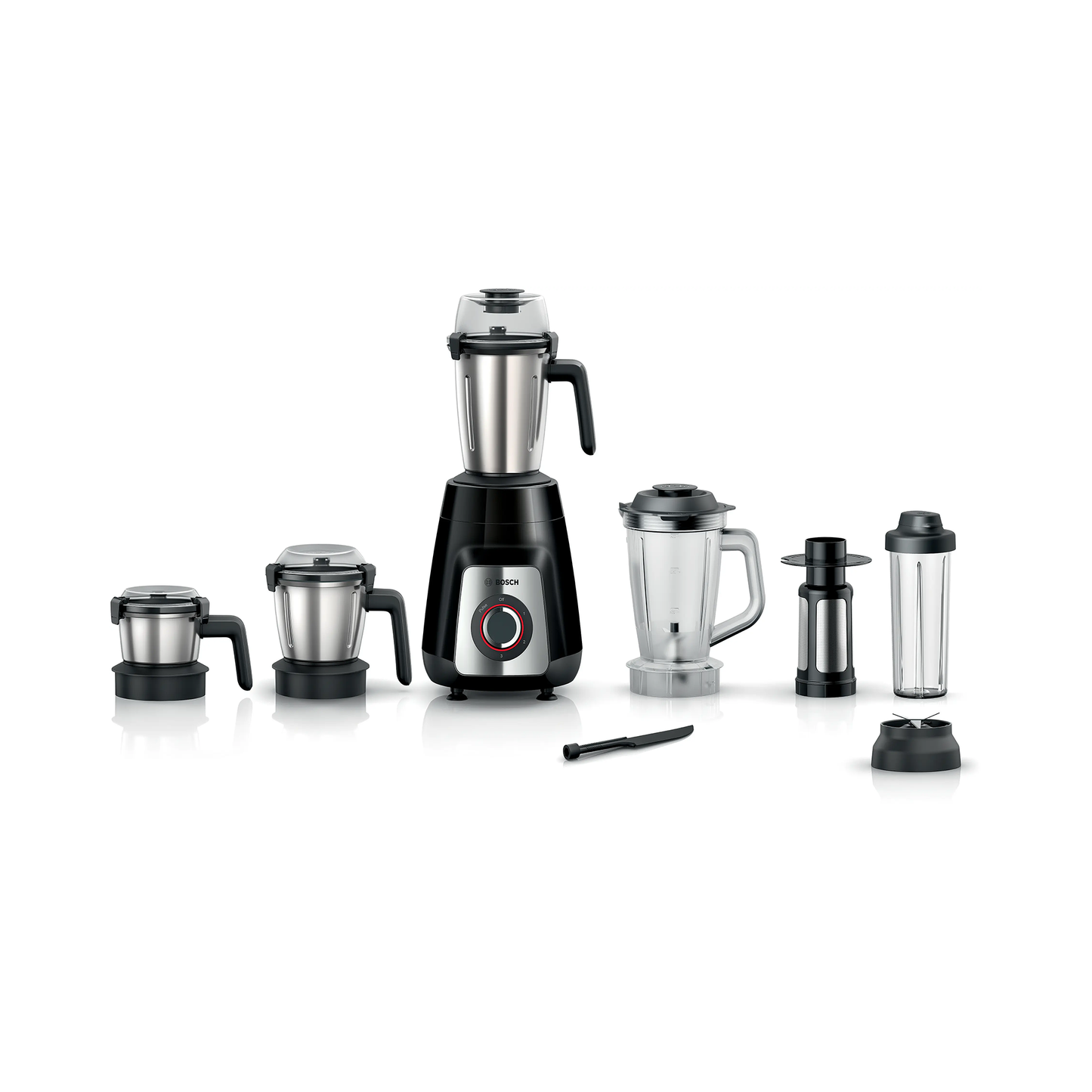 Bosch TrueMixx Pro 1000W 5 Jar Mixer Grinder | Double Ballbearing Copper Motor | 22,500 RPM, 60 mins rating | MG8725A1KI