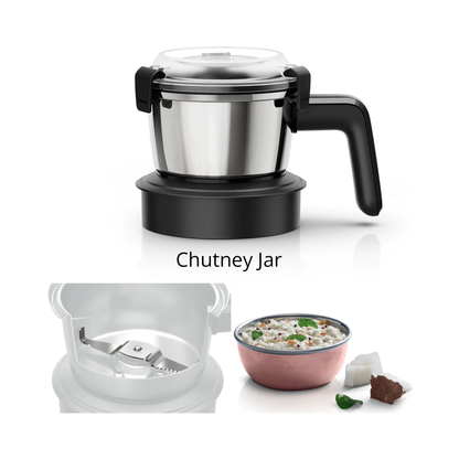 Bosch TrueMixx Pro 1000W 5 Jar Mixer Grinder | Double Ballbearing Copper Motor | 22,500 RPM, 60 mins rating | MG8725A1KI