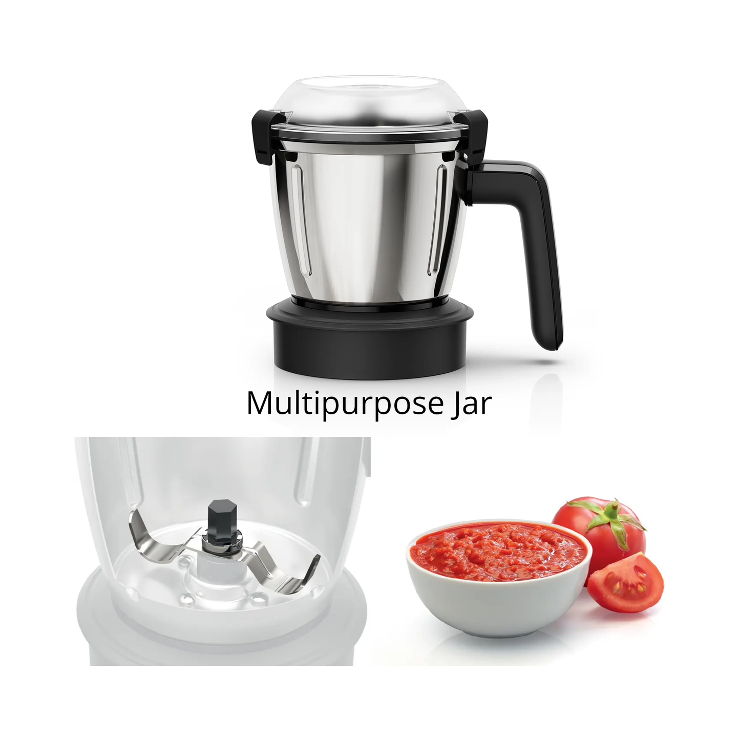 Bosch TrueMixx Pro 1000W 5 Jar Mixer Grinder | Double Ballbearing Copper Motor | 22,500 RPM, 60 mins rating | MG8725A1KI