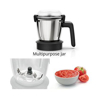 Bosch TrueMixx Pro 1000W 5 Jar Mixer Grinder | Double Ballbearing Copper Motor | 22,500 RPM, 60 mins rating | MG8725A1KI