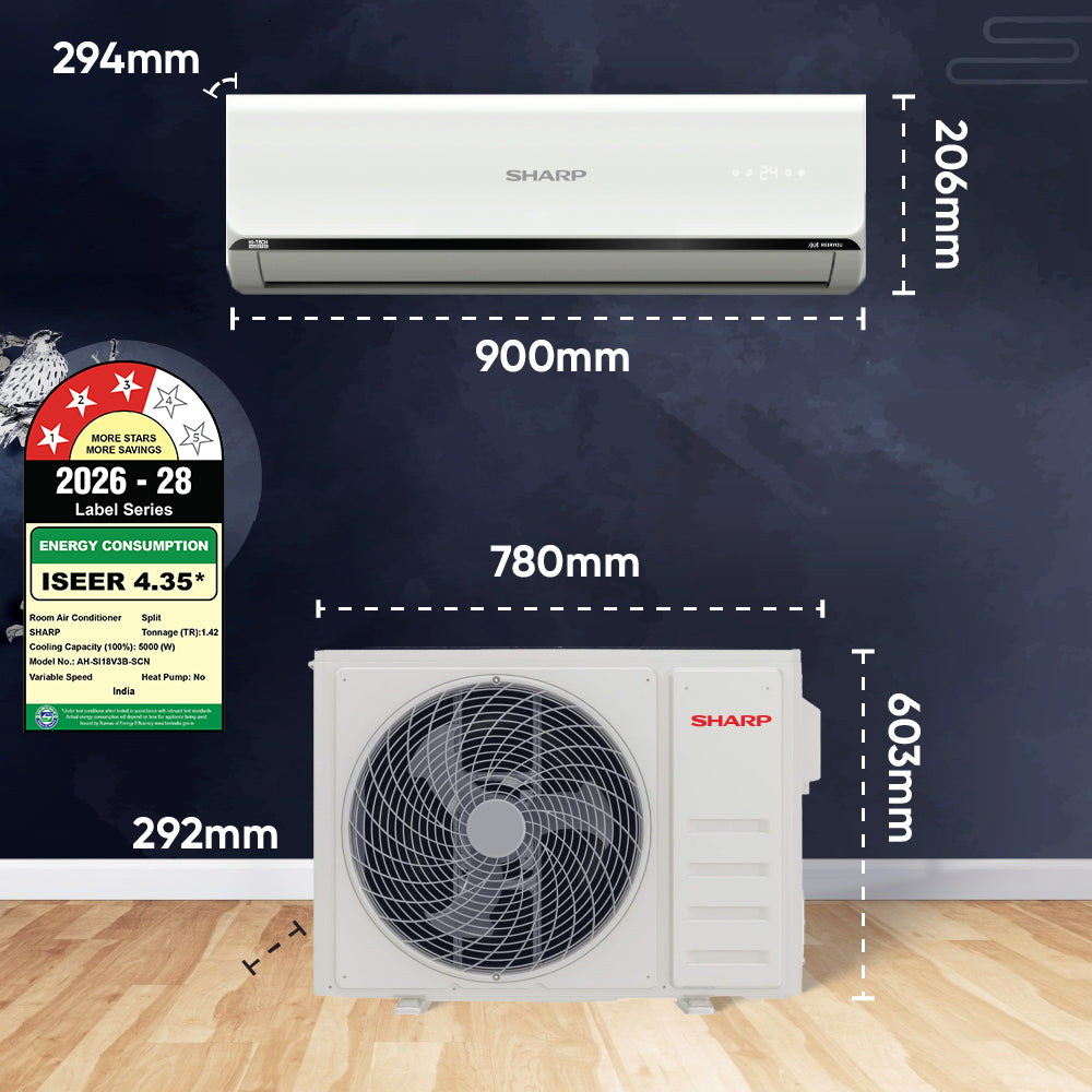 SHARP Reiryou 3 Star Inverter Split Air Conditioner | 7-in-1 Convertible, 4-Way Auto Swing, 100% Copper with Gold Coating | 2026 Series