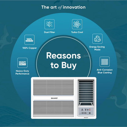 SHARP Ryohu-FS Window Air Conditioner | Heavy Duty, Turbo Mode, 100% Copper with Blue Coating | 2026 Series
