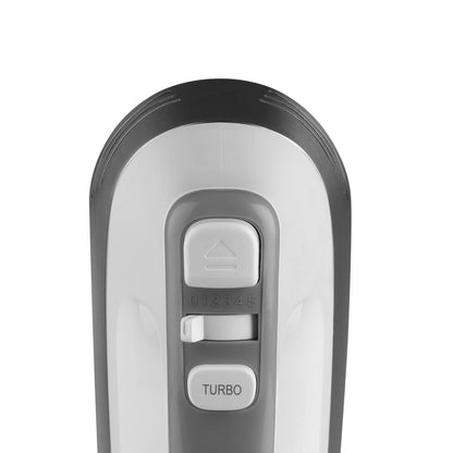 SHARP Hand Mixer | 500W, 5-Speed, Turbo Mode, Multiple Hooks for Whisking and Dough Making | EM-H50N-W