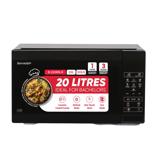 SHARP 20L Solo Microwave Oven | Ceramic Coating, One Touch Menu | Japan Technology