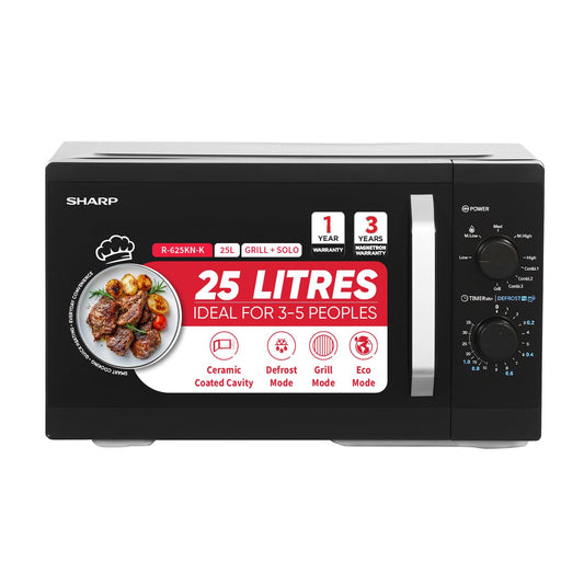 SHARP 25L Grill Microwave Oven | Ceramic Coating, Jog Dials | Japan Technology