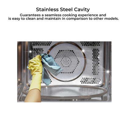 SHARP 27L Convection Microwave Oven | Healthy Fry, Stainless Steel Cavity, 300+ Auto-Cook Menu | Japan Technology | R-827KN-K