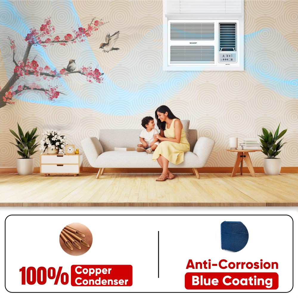 SHARP Ryohu-FS Window Air Conditioner | Heavy Duty, Turbo Mode, 100% Copper with Blue Coating | 2026 Series