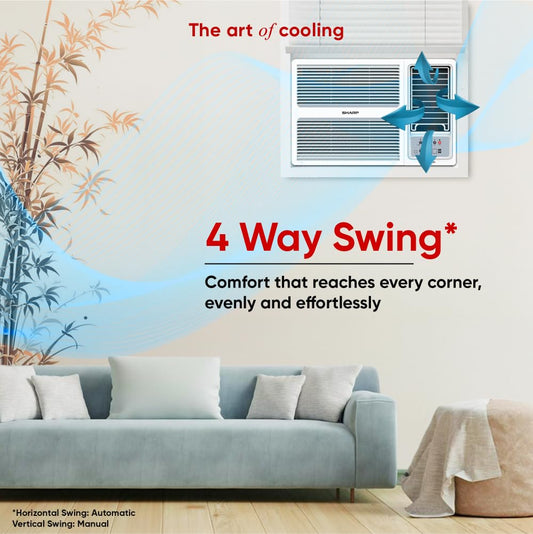 SHARP Ryohu-FS Window Air Conditioner | Heavy Duty, Turbo Mode, 100% Copper with Blue Coating | 2026 Series