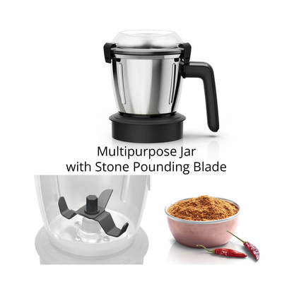 Bosch TrueMixx Pro 1000W 5 Jar Mixer Grinder | Double Ballbearing Copper Motor | 22,500 RPM, 60 mins rating | MG8725A1KI