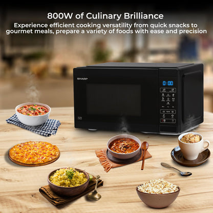 SHARP 20L Solo Microwave Oven | Ceramic Coating, One Touch Menu | Japan Technology | R-220KN-K