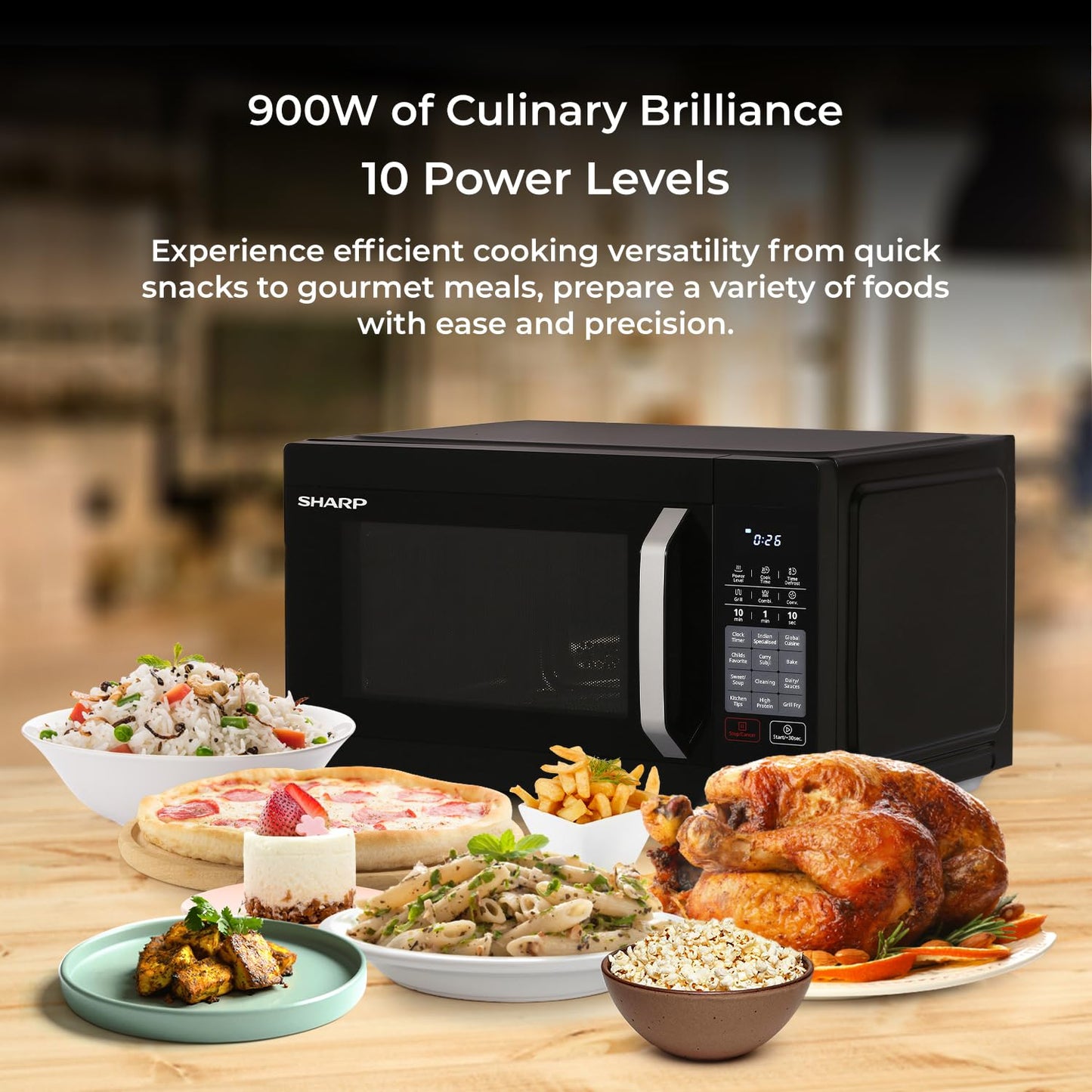 SHARP 27L Convection Microwave Oven | Healthy Fry, Stainless Steel Cavity, 300+ Auto-Cook Menu | Japan Technology | R-827KN-K