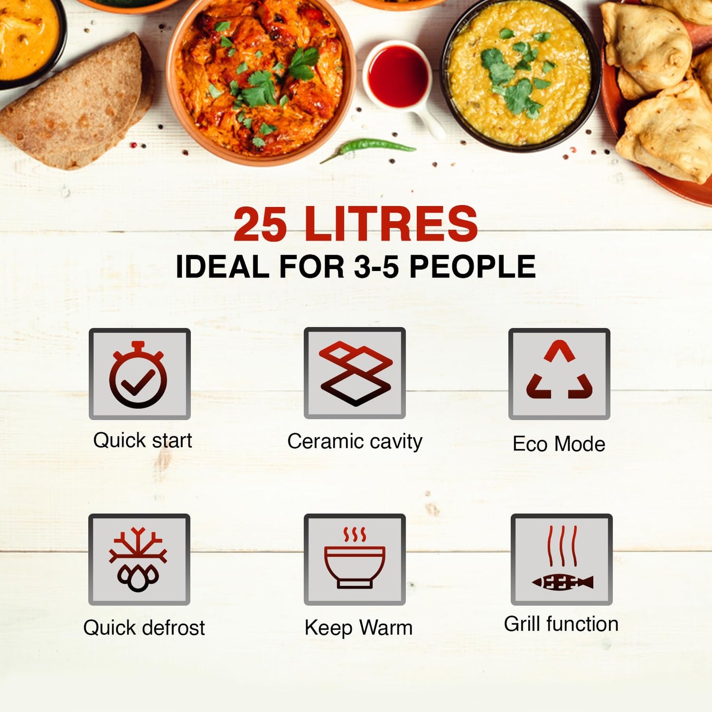 SHARP 25L Grill Microwave Oven | Ceramic Coating, Jog Dials | Japan Technology | R-625KN-K