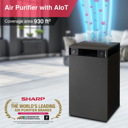 SHARP PureFit Air Purifier with Plasmacluster | Removes 99.97% Pollutants - Bacteria, Virus, Mold, VOCs | 4-Stage Filters  | Japan Technology | 930 ft² | FX-S120M-H