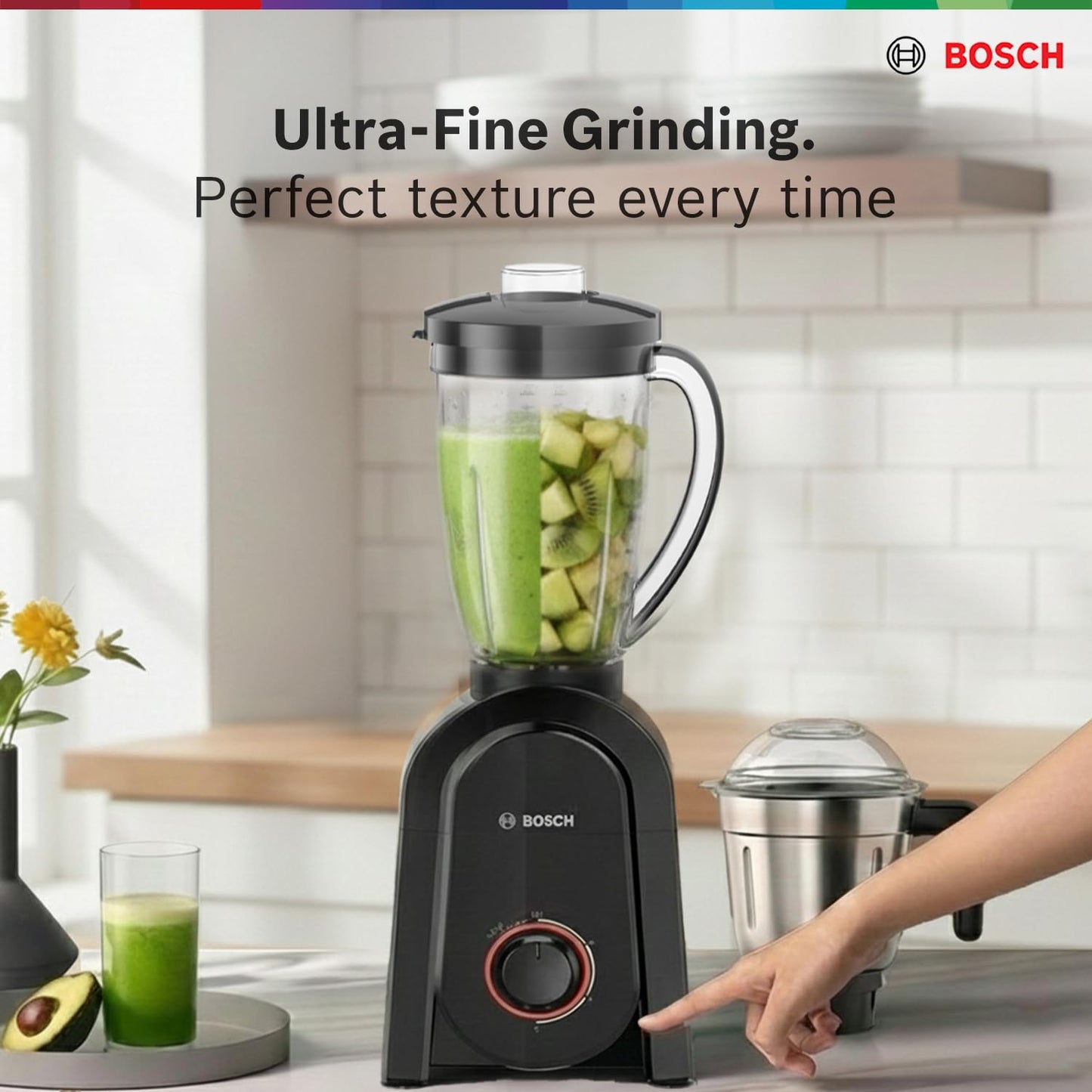 Bosch CosMixx Pro 1000W 4 Jar Mixer Grinder | Tera Power Copper Motor | 22,000 RPM
