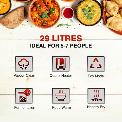 SHARP 29L Convection Microwave Oven | Healthy Fry, Stainless Steel Cavity, 400+ Auto-Cook Menu | Japan Technology | R-929KN-K