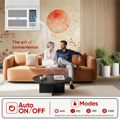 SHARP Ryohu-FS Window Air Conditioner | Heavy Duty, Turbo Mode, 100% Copper with Blue Coating | 2026 Series