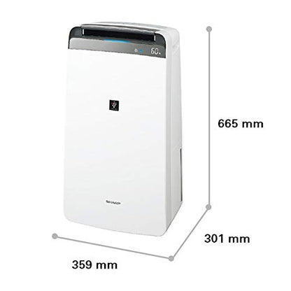 SHARP Air Purifier with Dehumidifier with Plasmacluster | Removes 99.97% Pollutants - Bacteria, Virus, Mold, VOCs  | HEPA, Carbon & Pre Filter | Japan Tech |  550 ft² | DW-J20FM-W