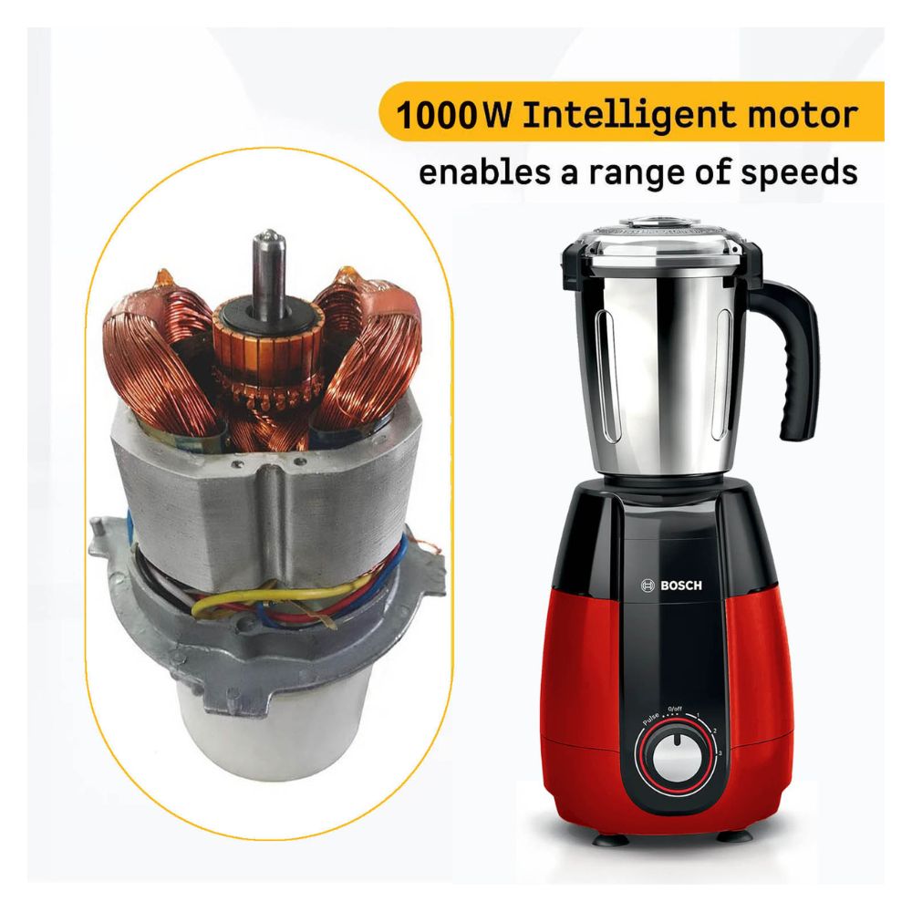 Bosch TrueMixx Pro 1000W 4 Jar Mixer Grinder | Hi-Flux Copper Motor | 24,000 RPM