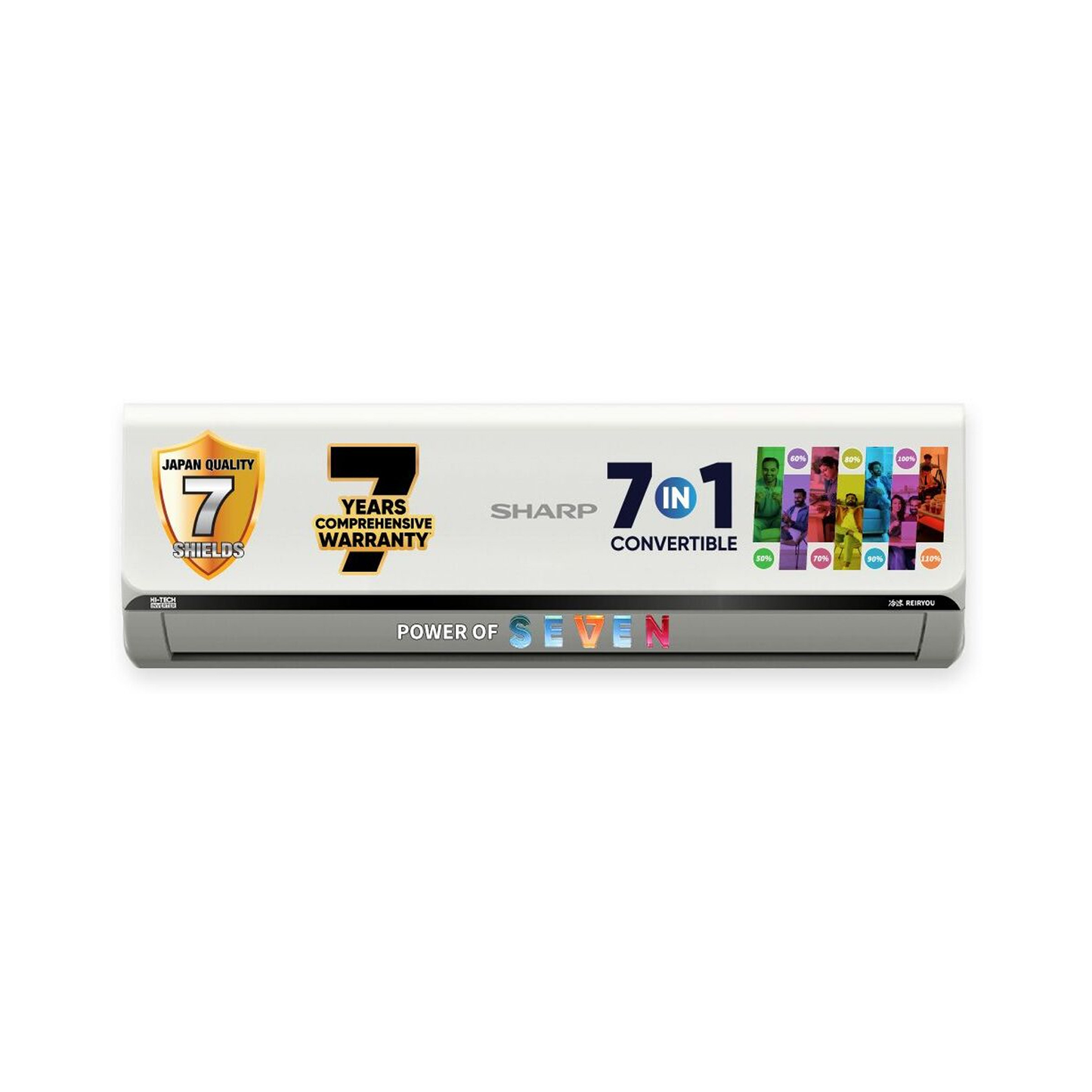 SHARP Reiryou 5 Star Inverter Split Air Conditioner | 7-in-1 Convertible, Turbo Cool Technology, 100% Copper with Gold Fin Coating | 2025 Series