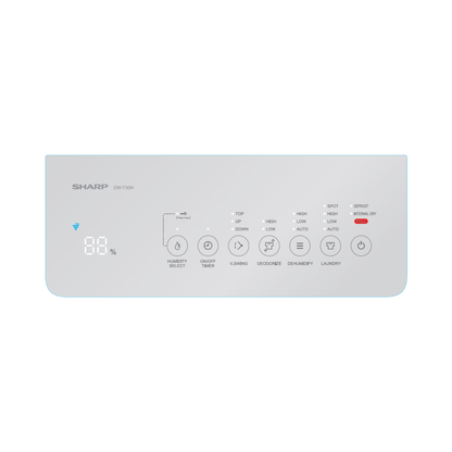 SHARP Dehumidifier | 30L/d, 830 ft² | PCI Tech removes Bacteria, Viruses, Mold, VOCs, Laundry mode | Japan Tech